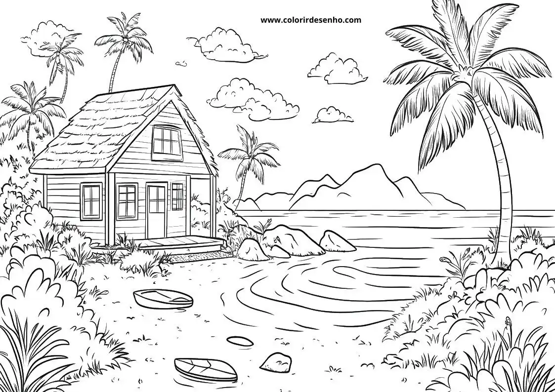 Beach Coloring Pages For Kids And Adults 2