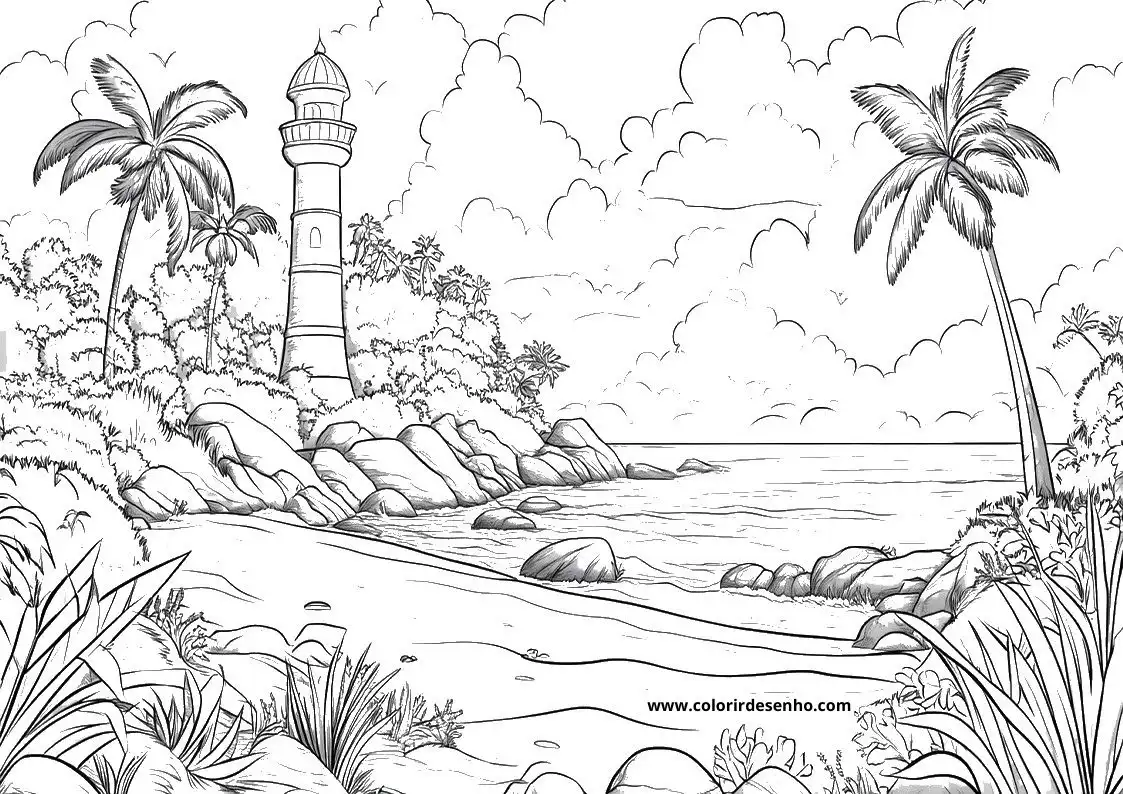 Beach Coloring Pages For Kids And Adults 4