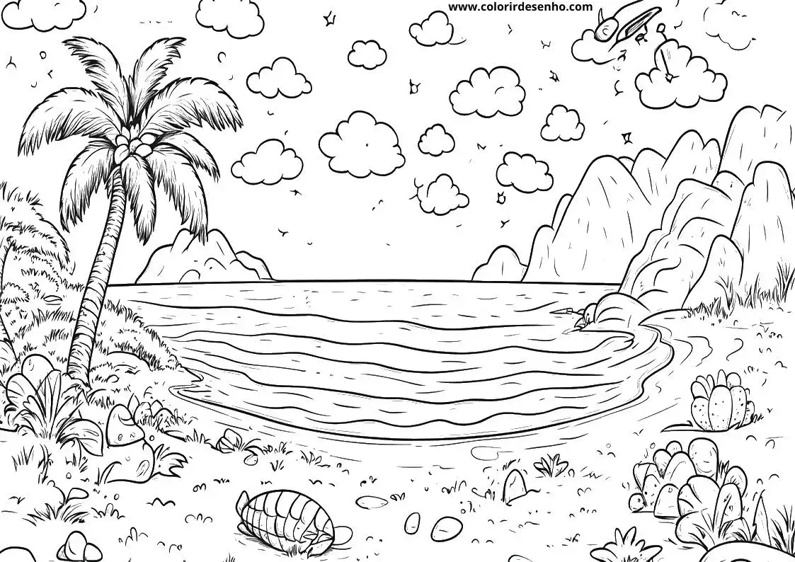 Beach Coloring Pages For Kids And Adults 6
