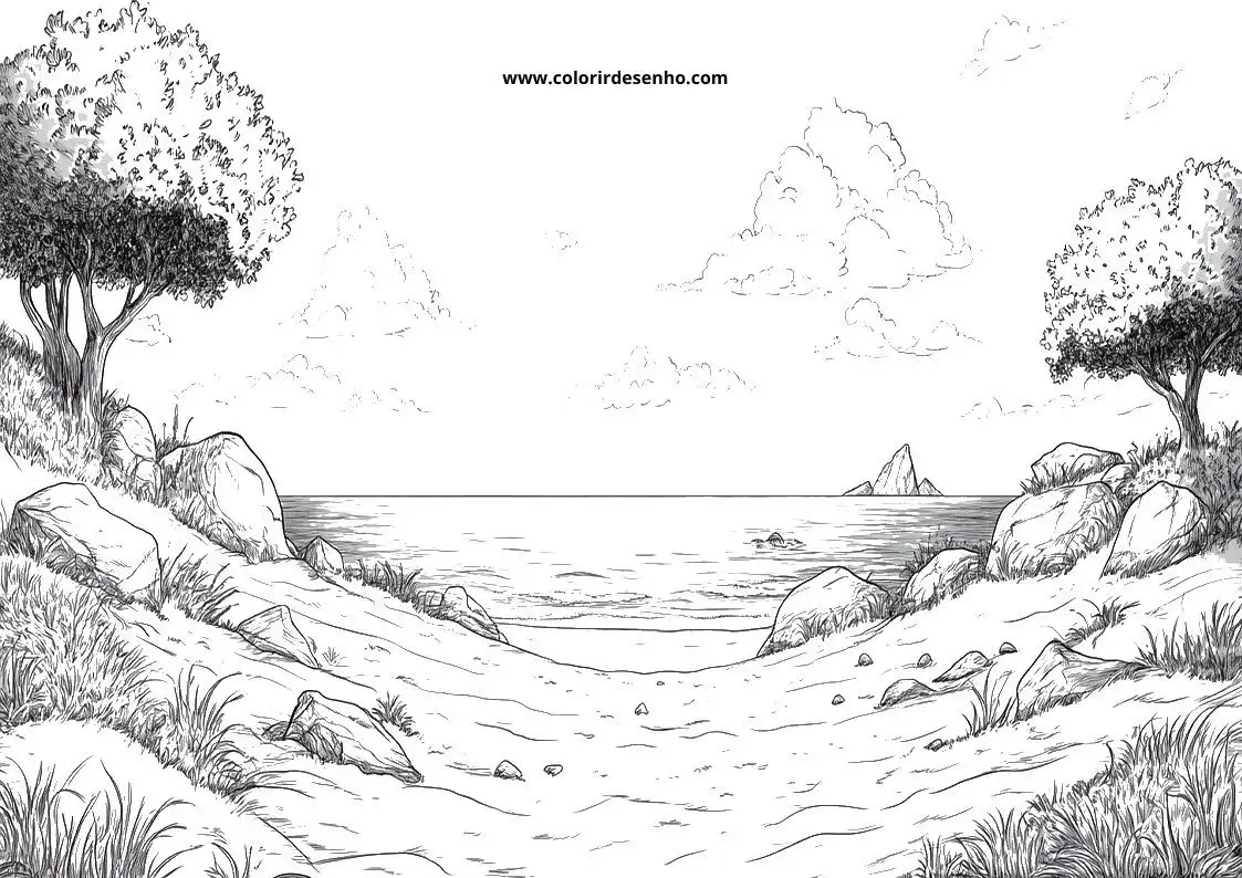 Beach Coloring Pages For Kids And Adults 7