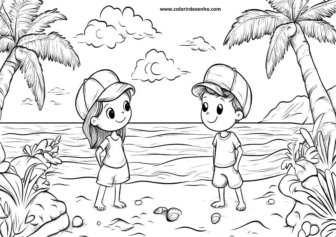 Beach Coloring Sheet 1