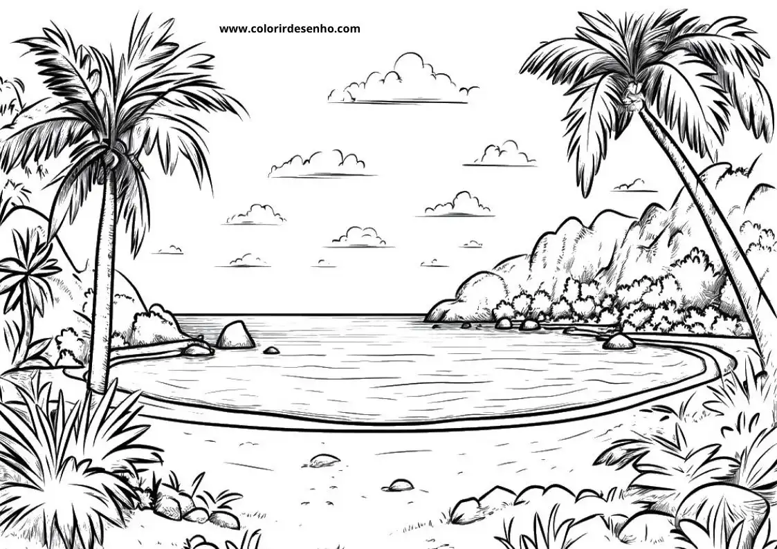 Beach Coloring Sheet 2
