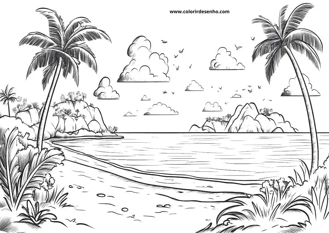 Beach Coloring Sheet 4