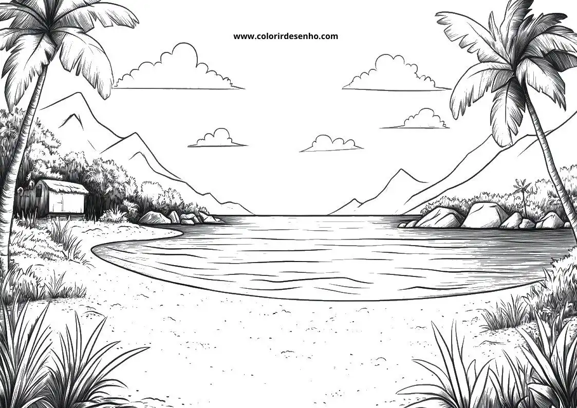Beach Coloring Sheet 7