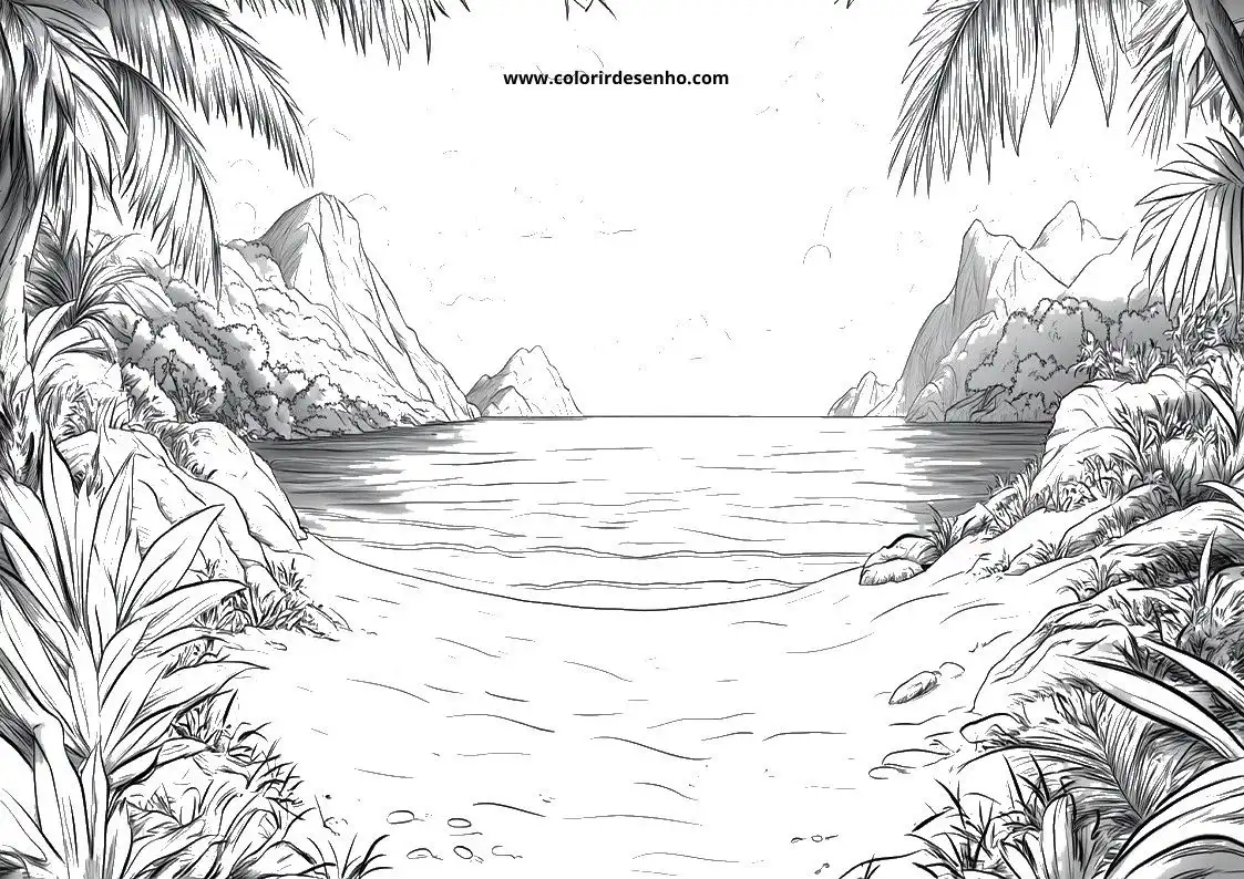 Beach Free Printable Coloring Pages 1