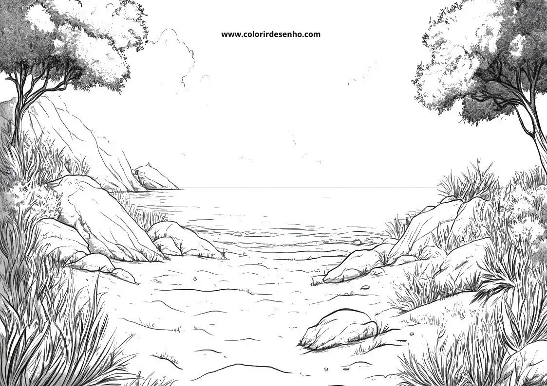 Beach Free Printable Coloring Pages 2