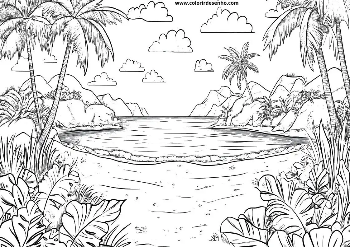 Beach Free Printable Coloring Pages 3