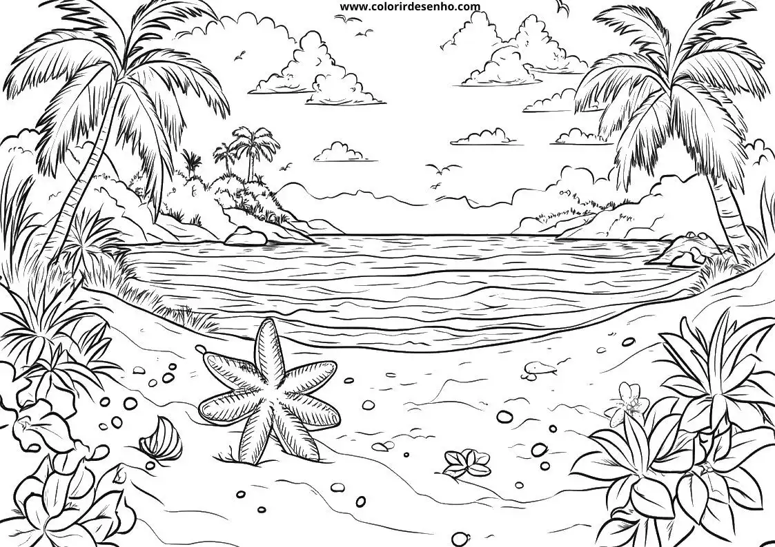 Beach Free Printable Coloring Pages 4