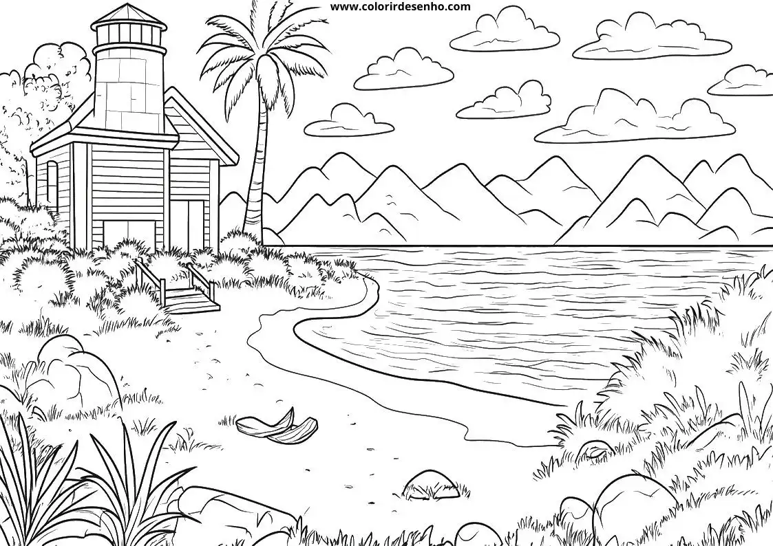 Beach Free Printable Coloring Pages 5
