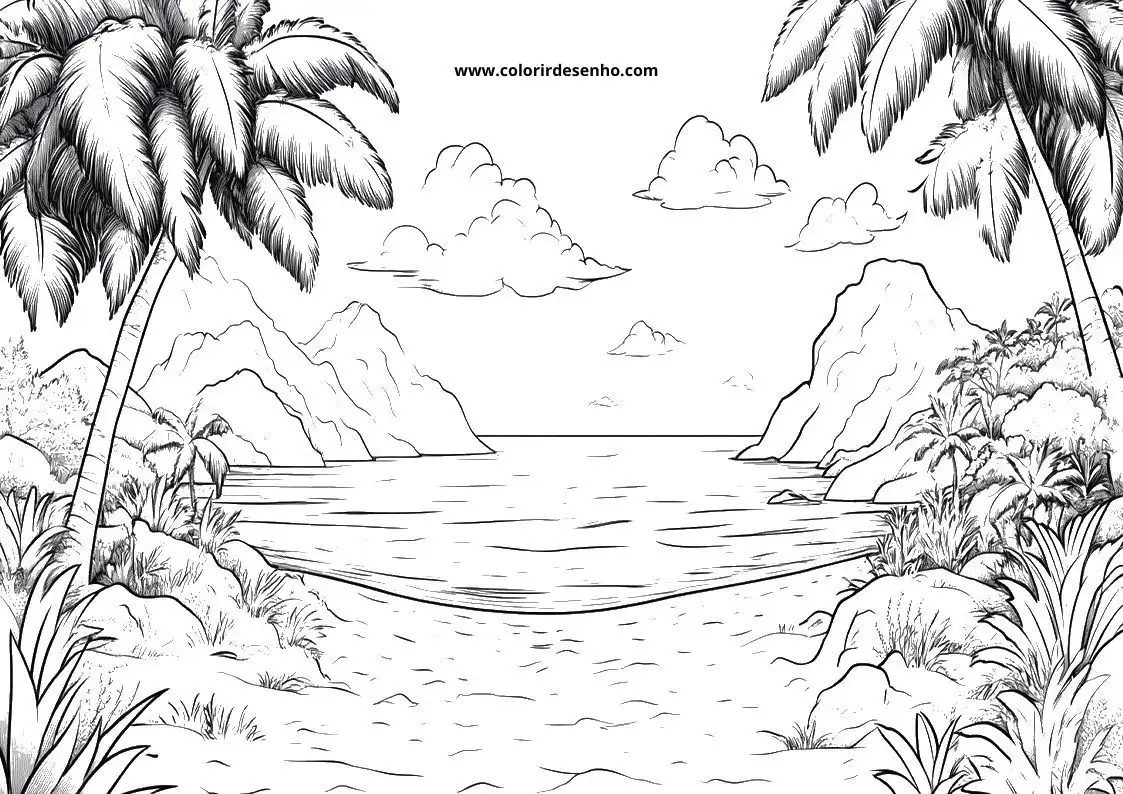 Beach Free Printable Coloring Pages 7