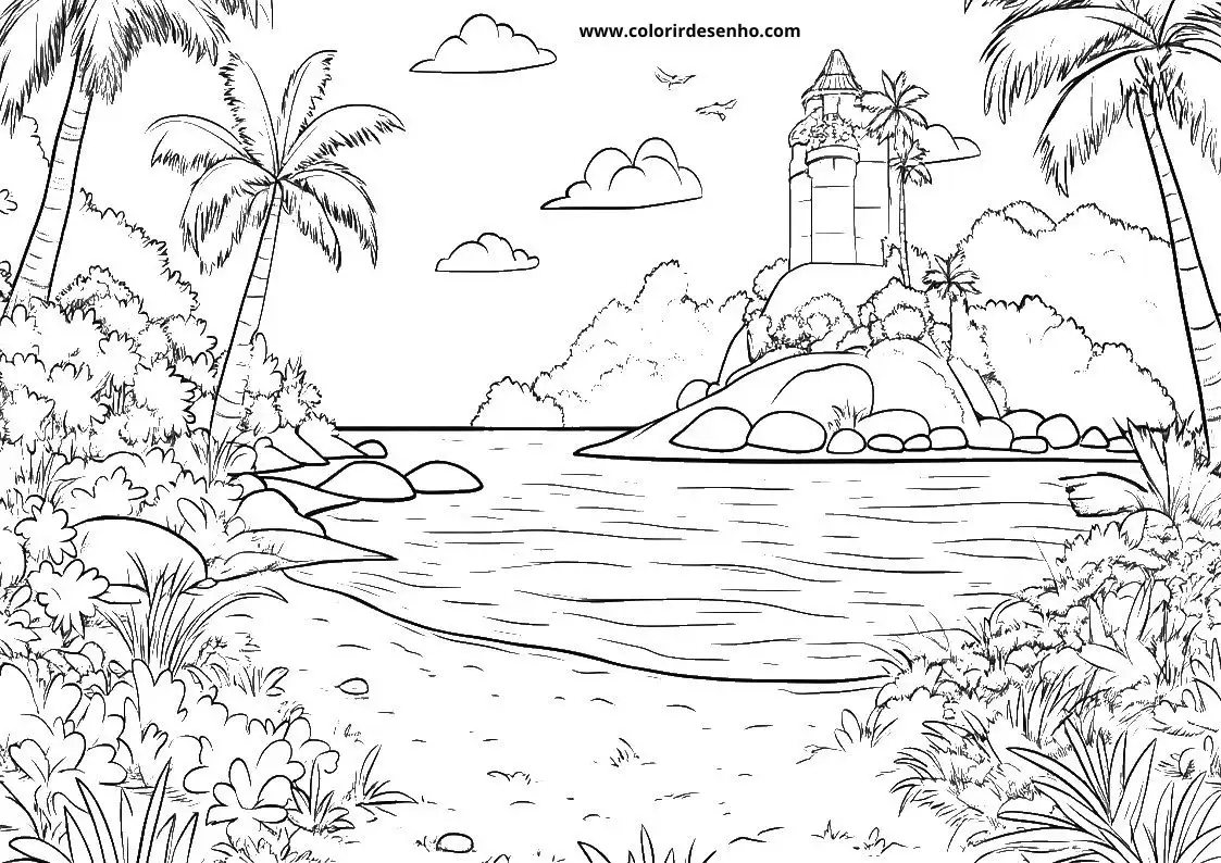 Beach Free Printable Coloring Pages 8