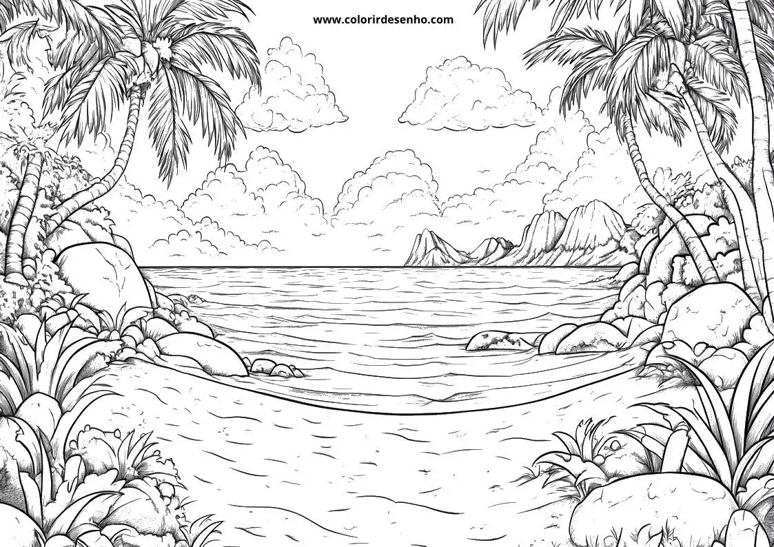 Beach Picture Coloring Pages 2