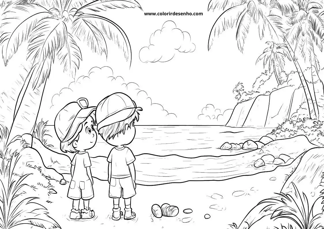 Beach Picture Coloring Pages 3