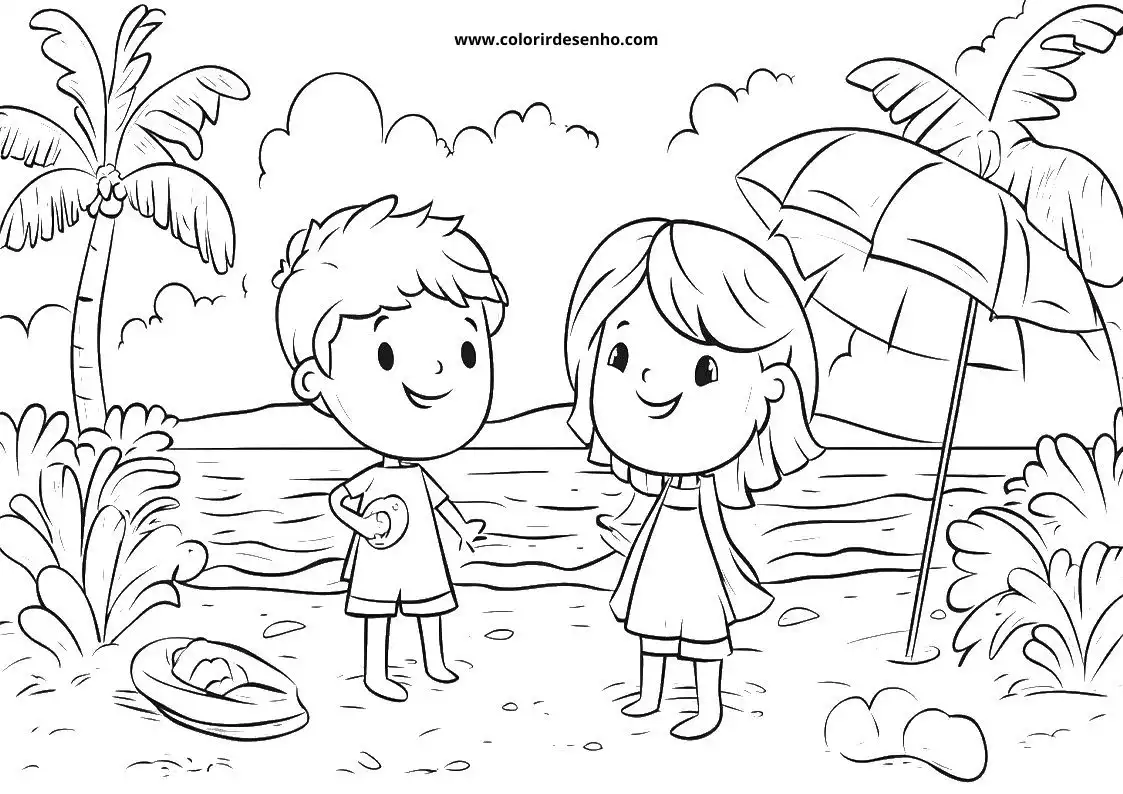 Beach Picture Coloring Pages 4