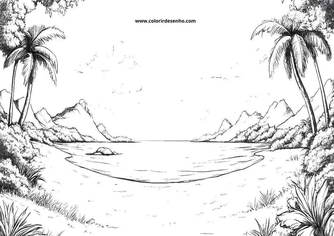 Beach Picture Coloring Pages 7