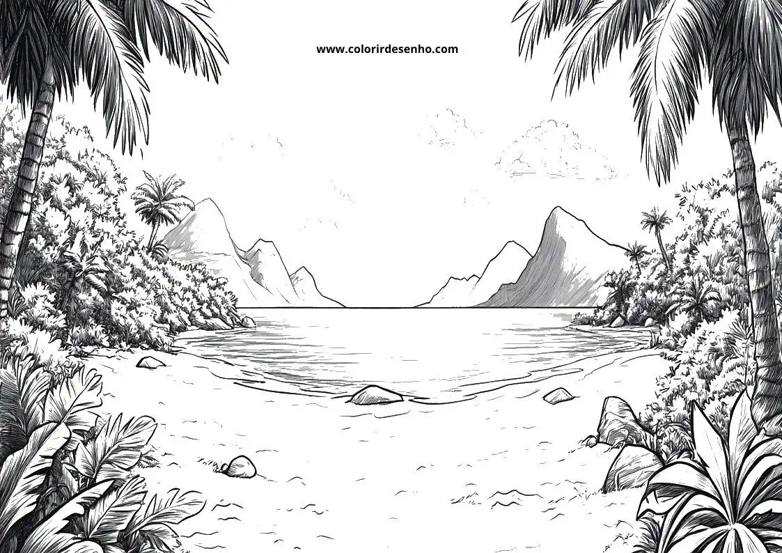 Beach Picture Coloring Pages 9