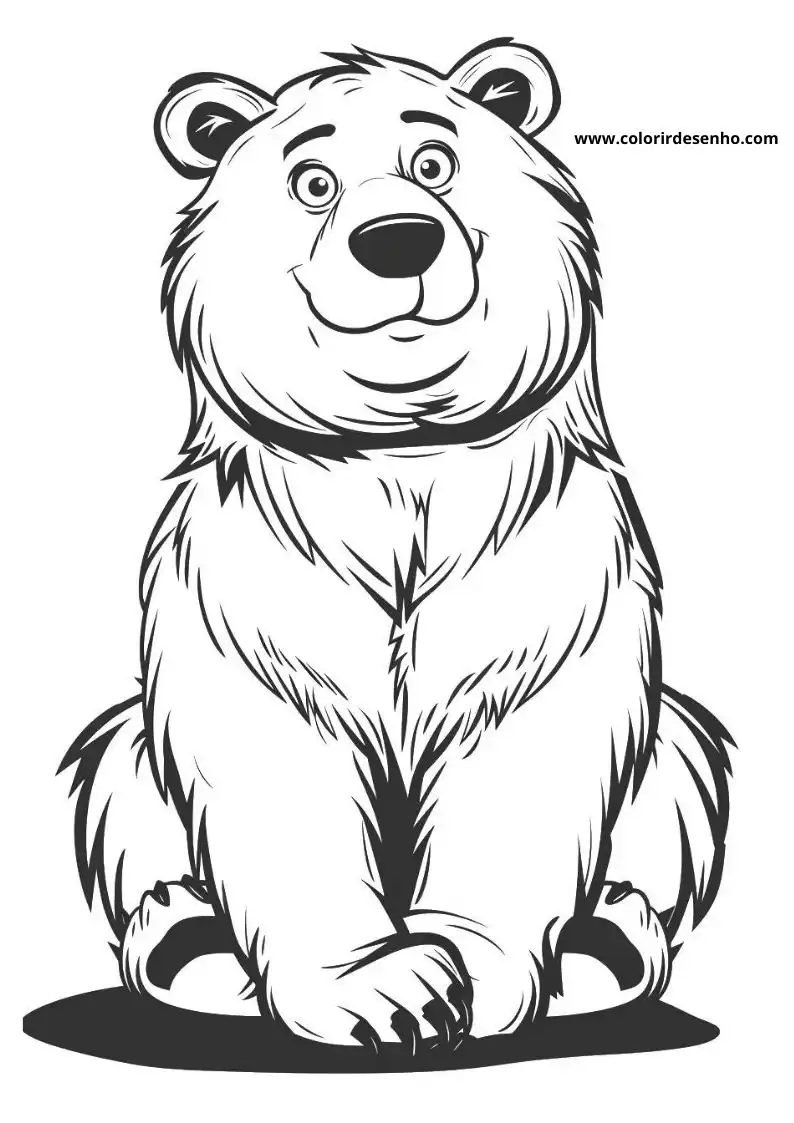 Bear Coloring Page Outline 1
