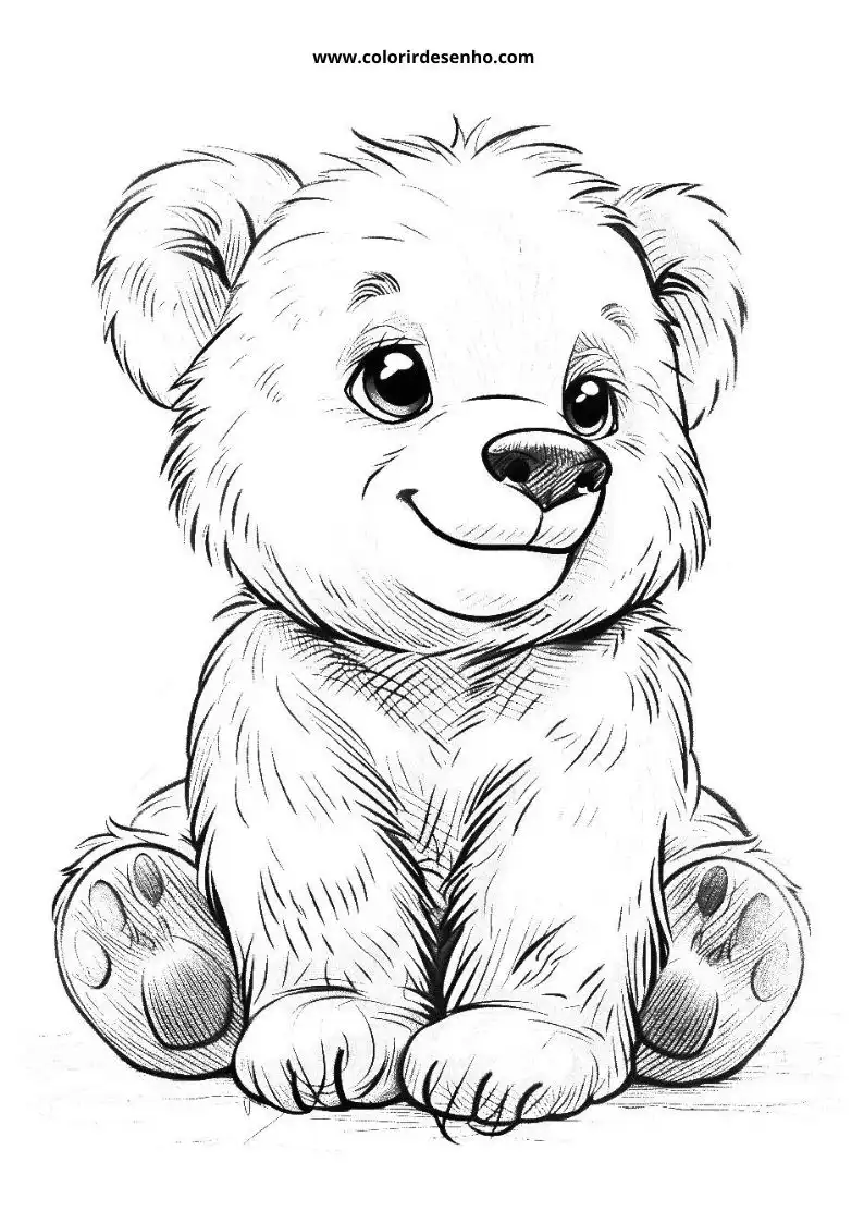 Bear Coloring Page Outline 12