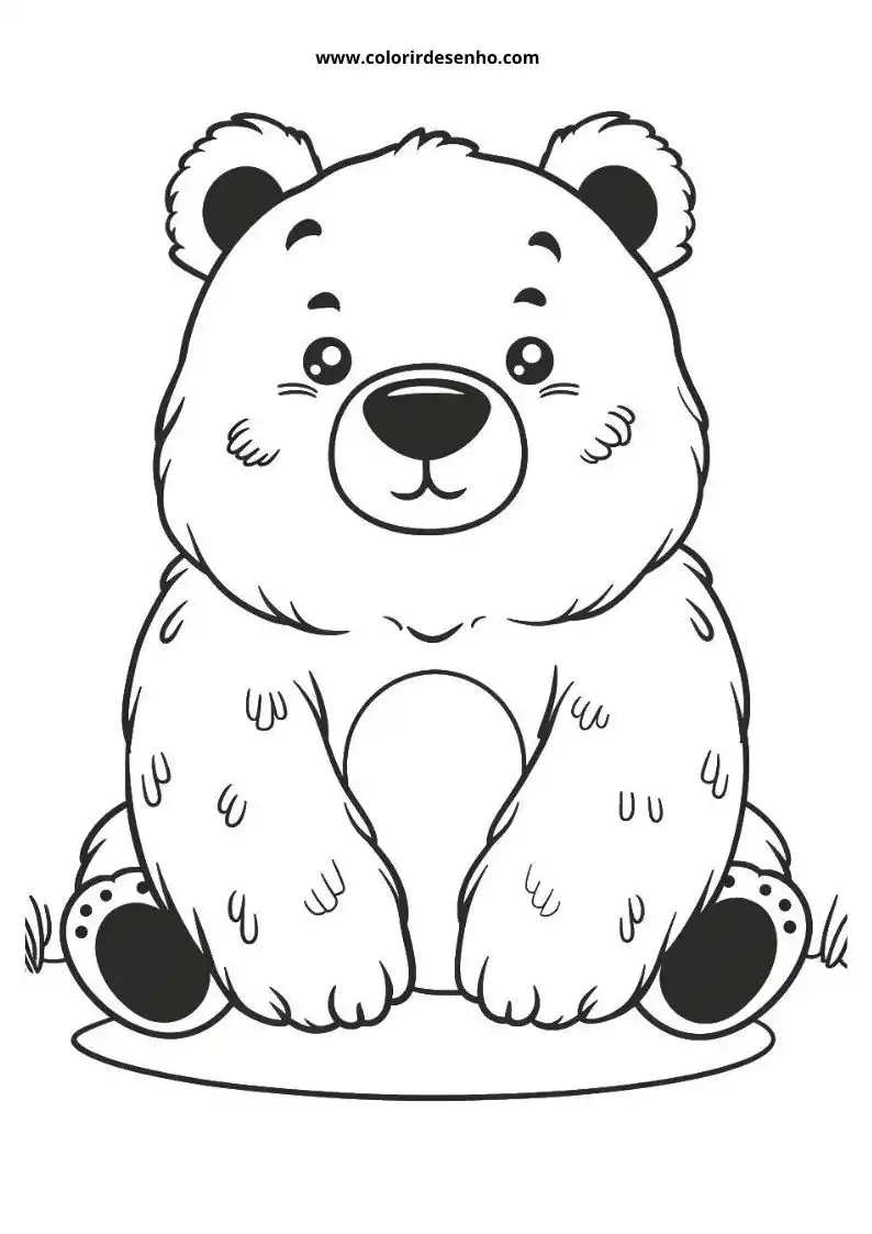 Bear Coloring Page Outline 4