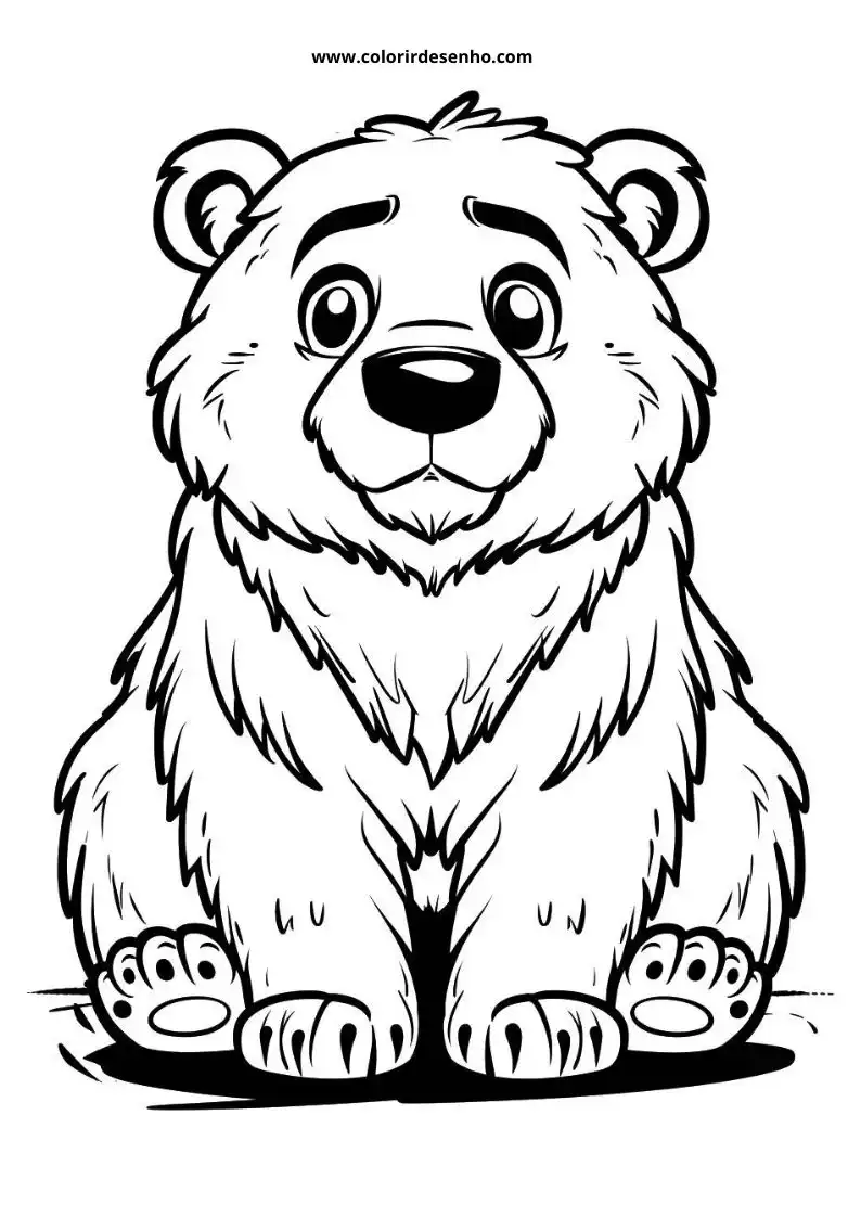 Bear Drawing For Kids To Color 4