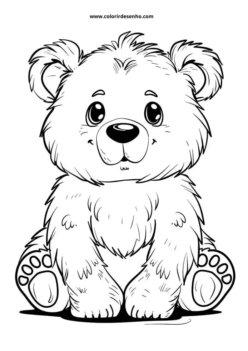 Bear Drawing For Kids To Color 9