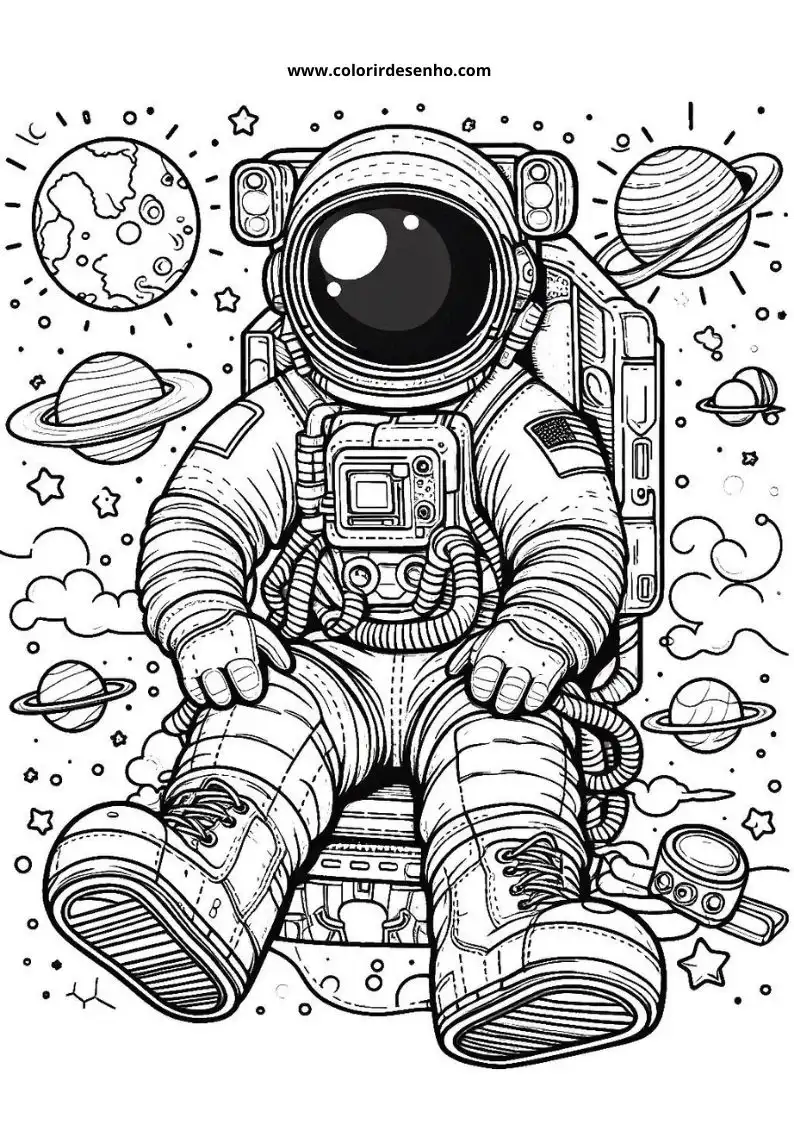 Beautiful Astronaut Coloring Pages 1
