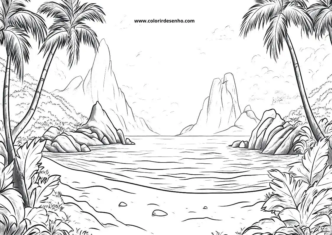 Beautiful Beach Coloring Pages 3