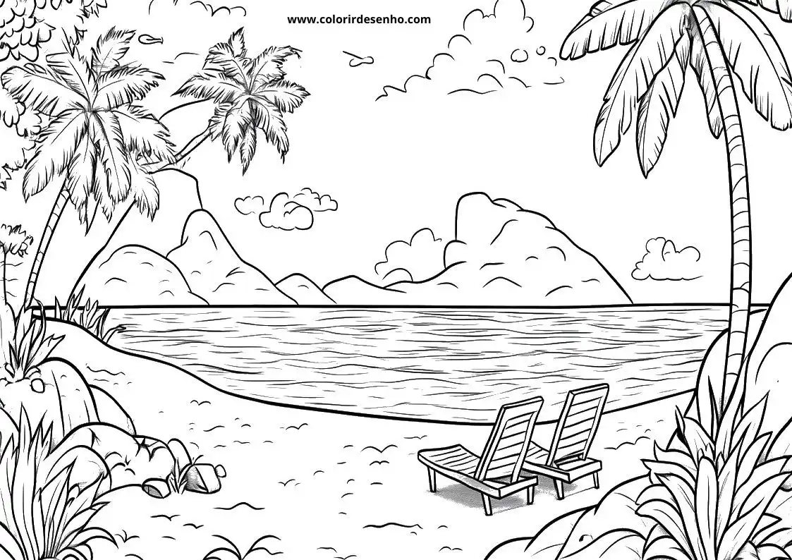 Beautiful Beach Coloring Pages 4