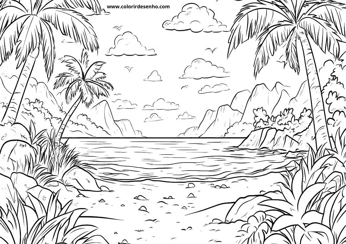 Beautiful Beach Coloring Pages 5