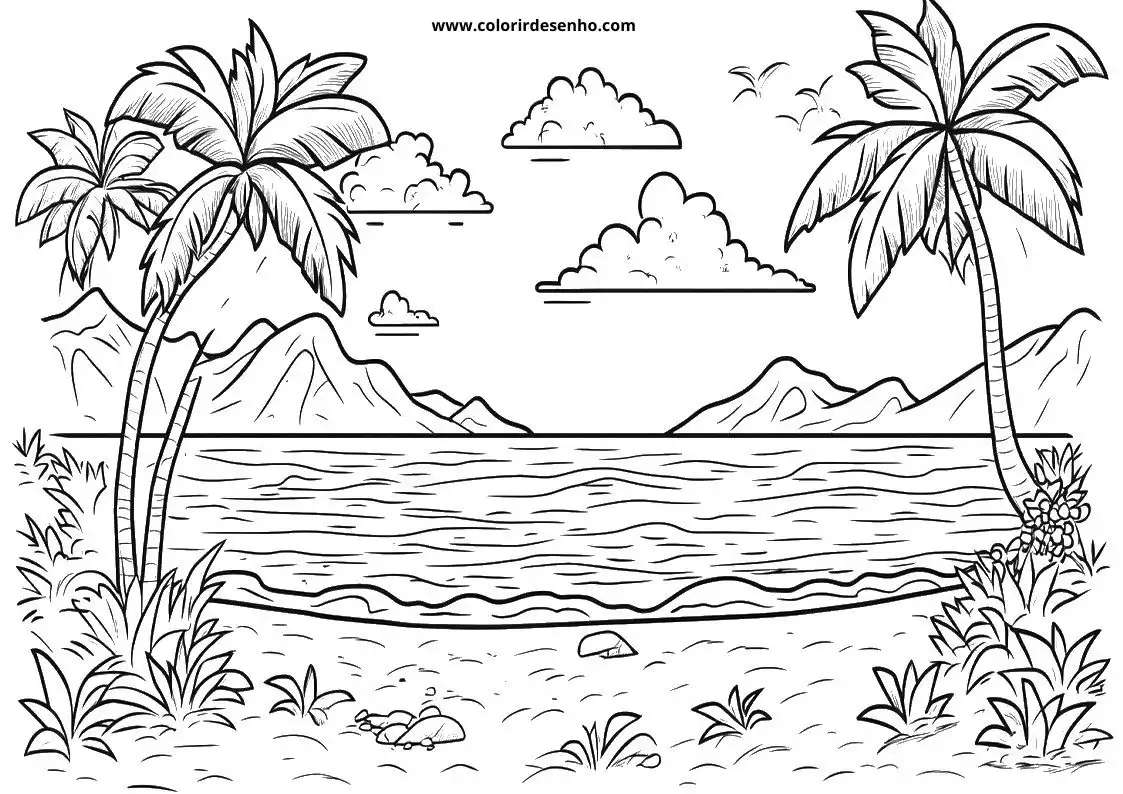 Beautiful Beach Coloring Pages 6