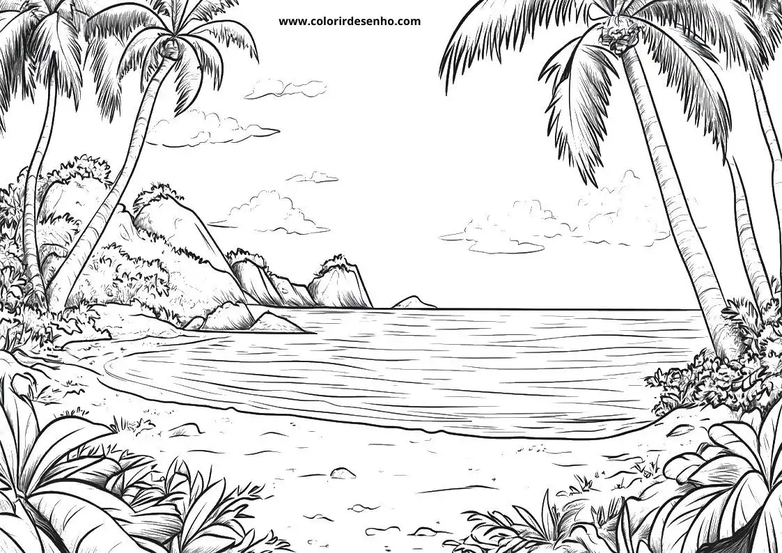 Beautiful Beach Coloring Pages 7