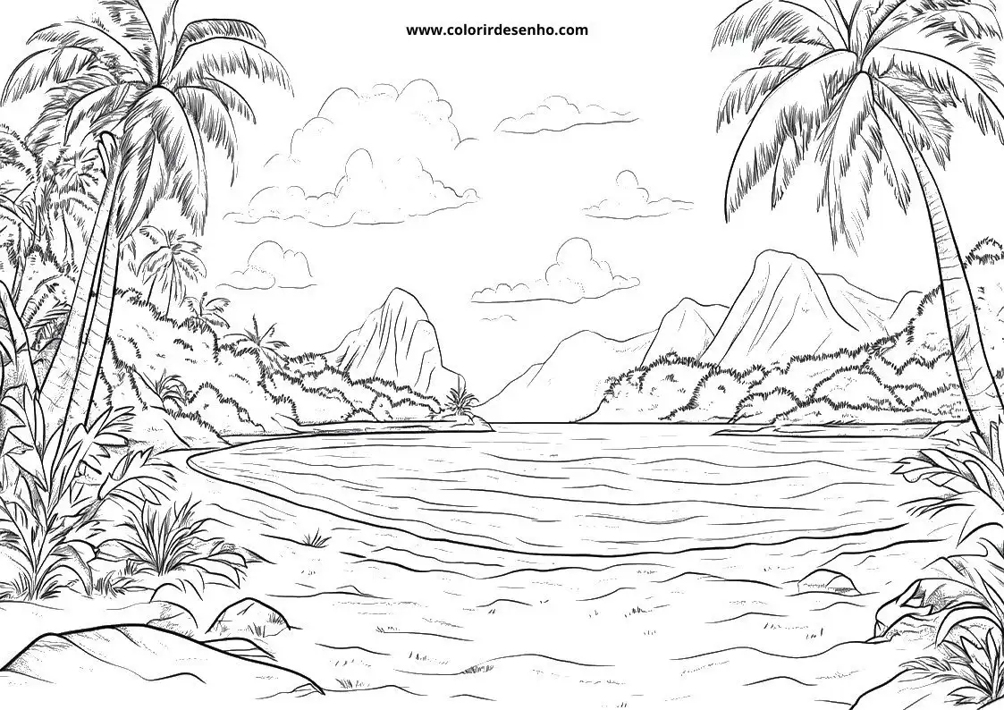 Beautiful Beach Coloring Pages 8