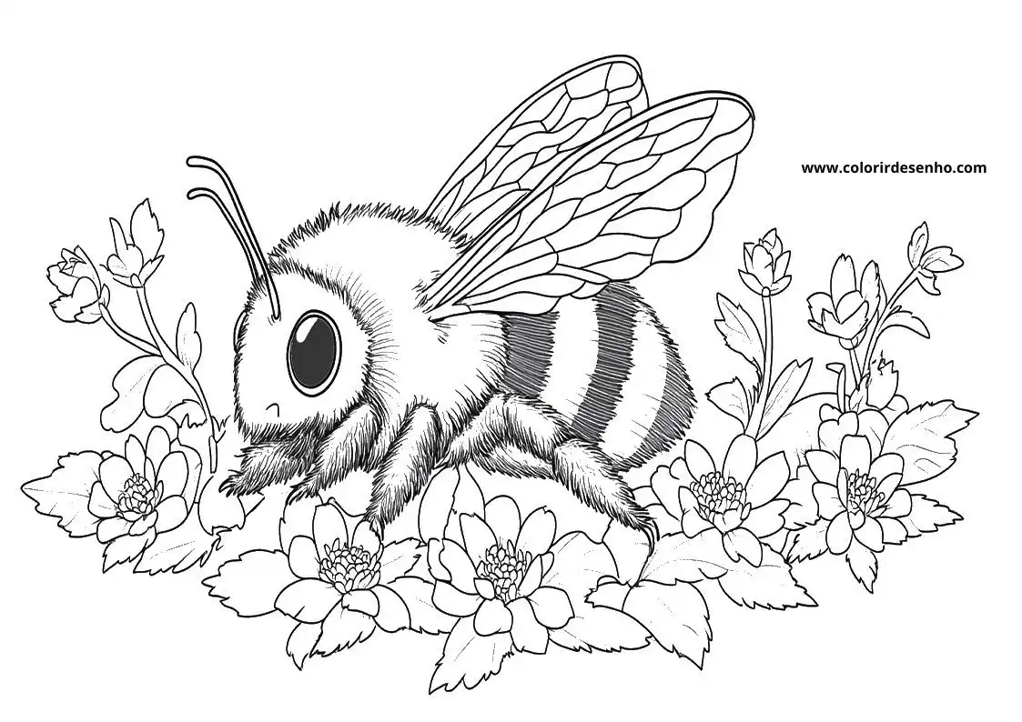 Beautiful Bee Coloring Pages 5
