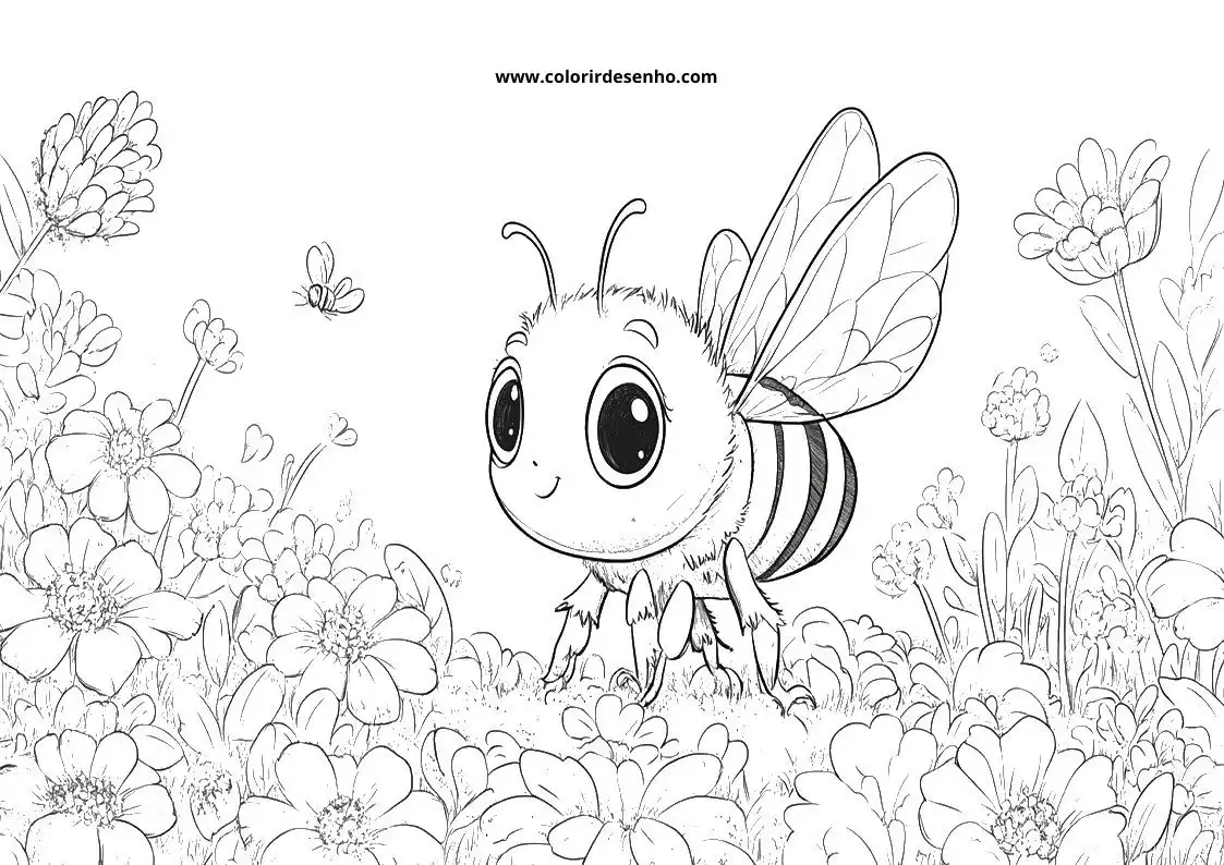 Beautiful Bee Coloring Pages 8