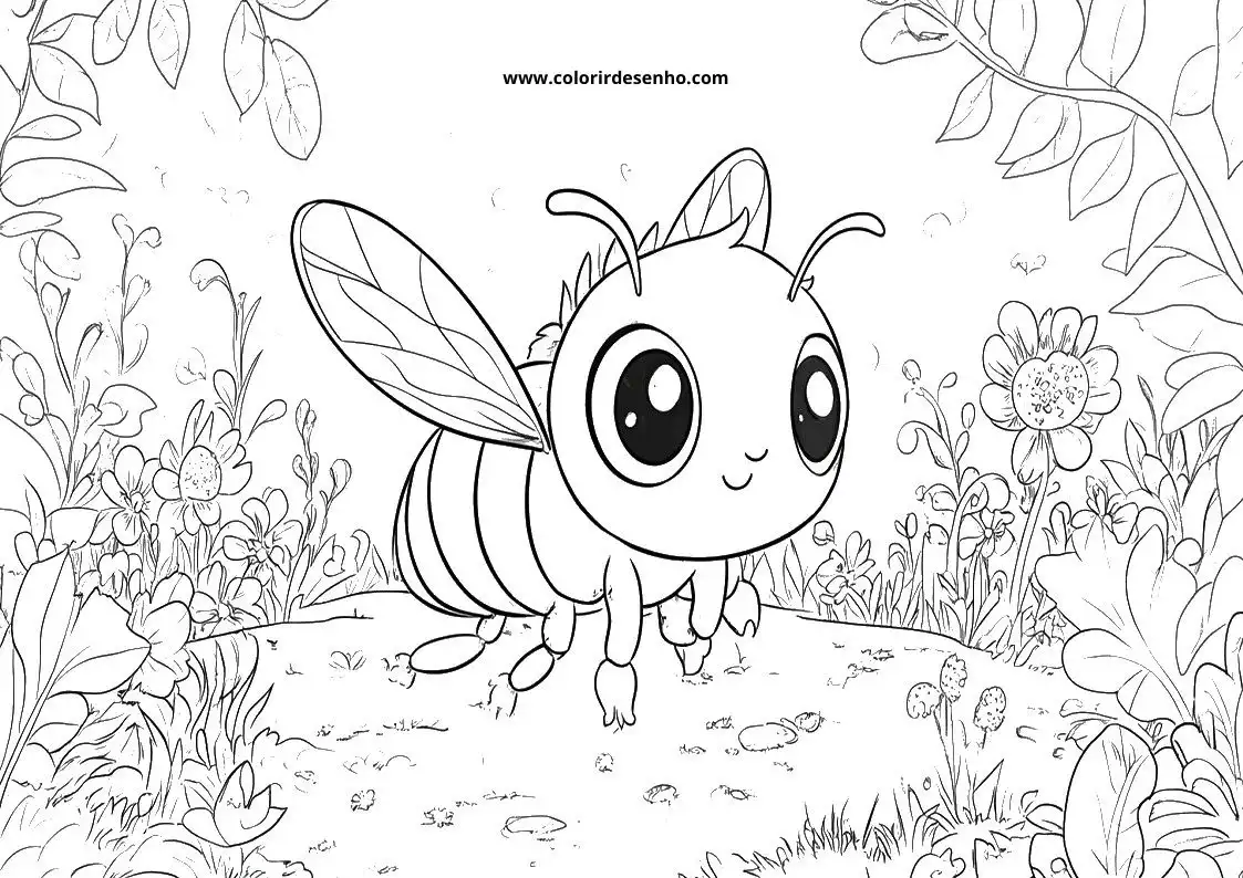 Beautiful Bee Coloring Pages 9