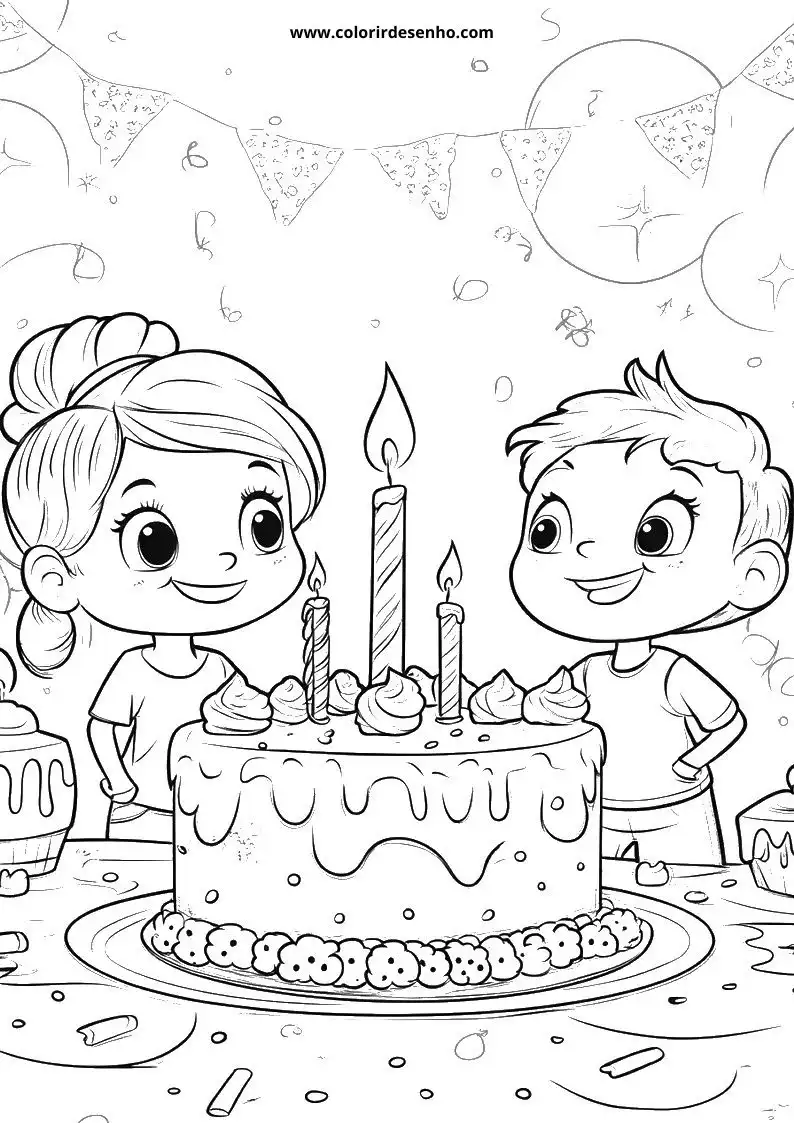 Beautiful Birthday Coloring Pages 1