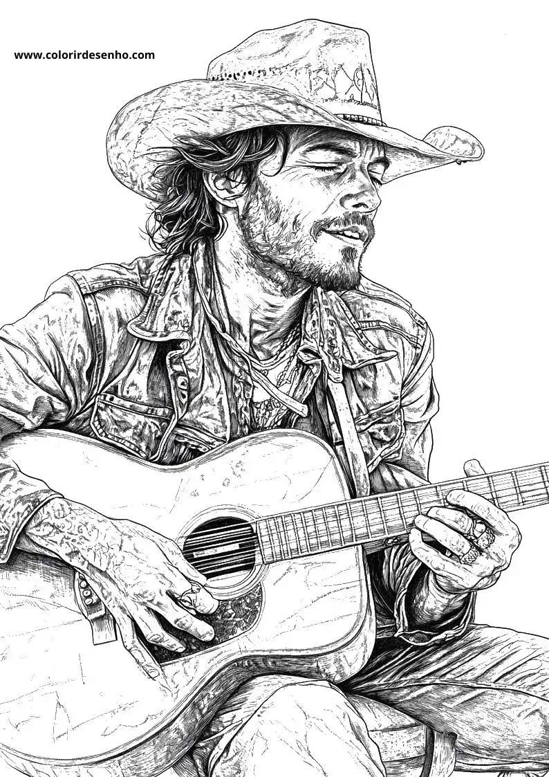 Beautiful Country Music Coloring Pages 6