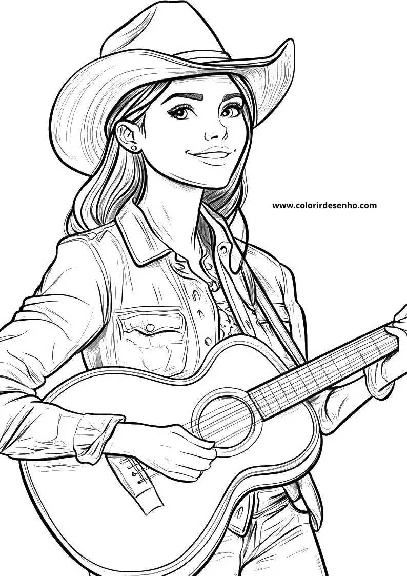 Beautiful Country Music Coloring Pages 9
