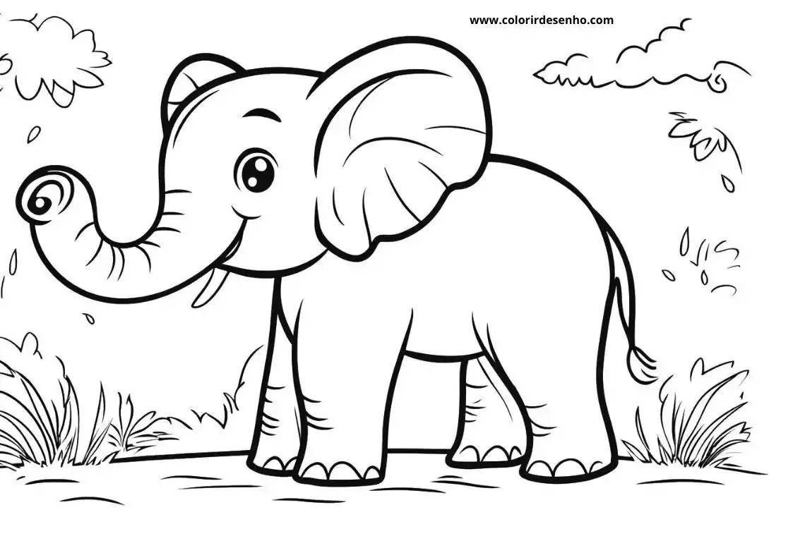 Beautiful Elephant Coloring Pages 2