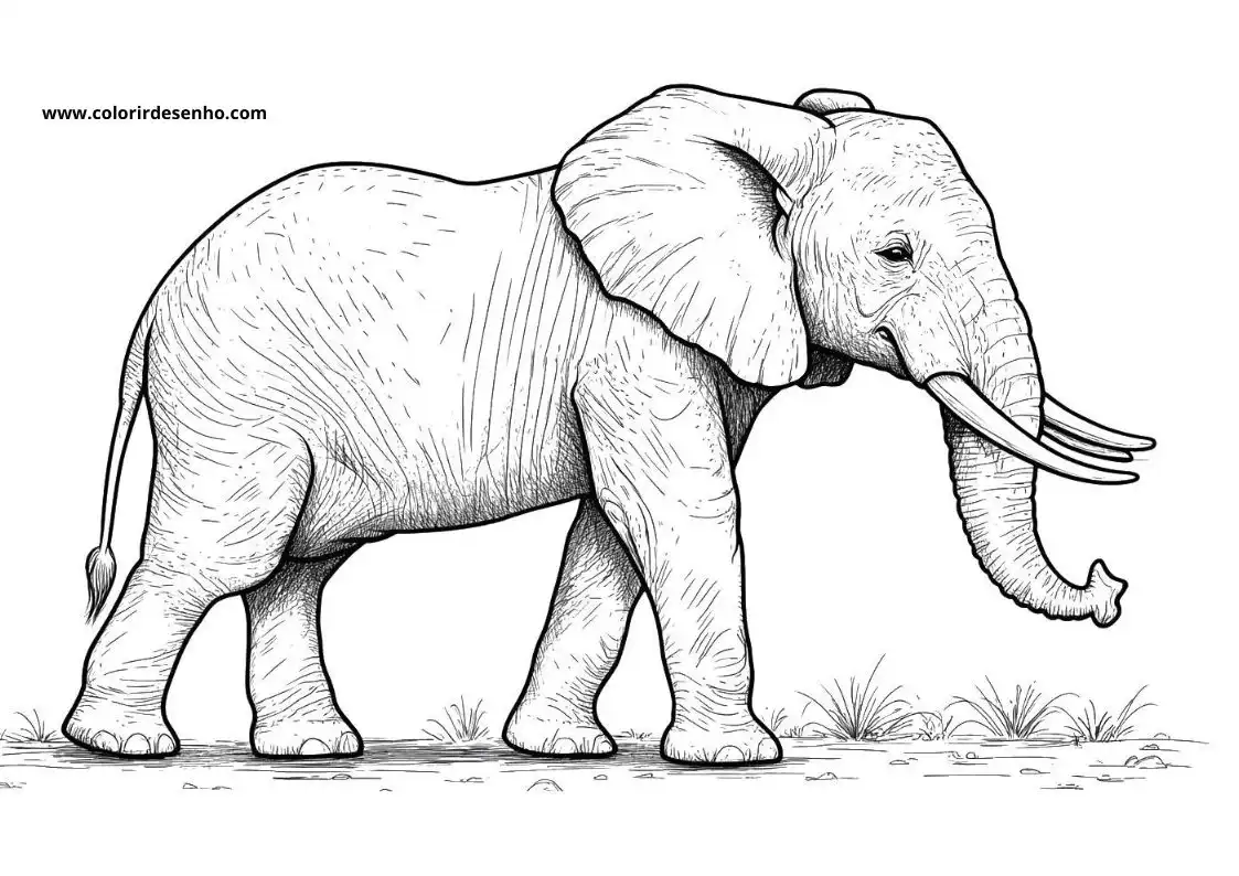 Beautiful Elephant Coloring Pages 6