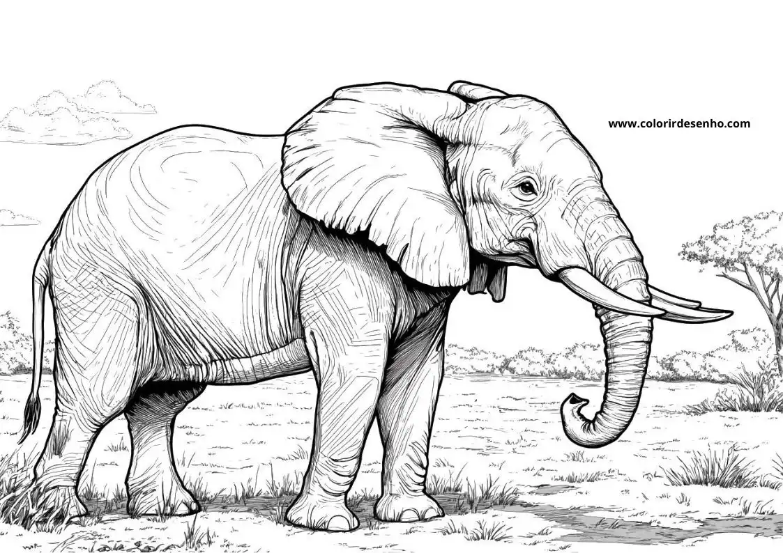 Beautiful Elephant Coloring Pages 8