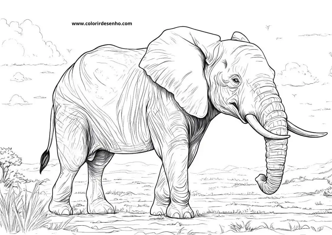 Beautiful Elephant Coloring Pages 9