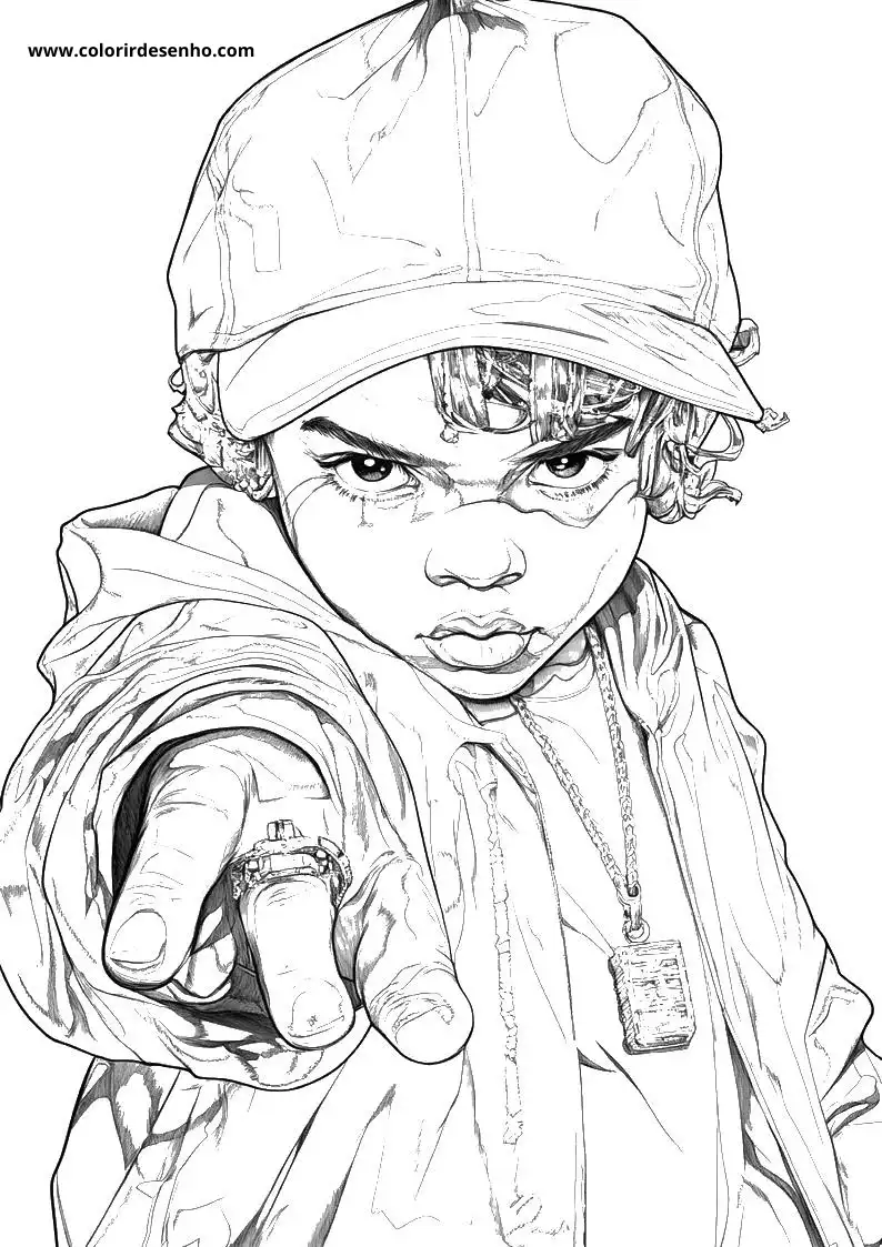 Beautiful Hip Hop Coloring Pages 7