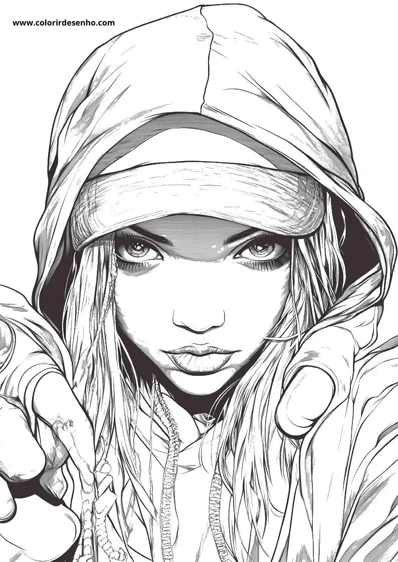 Beautiful Hip Hop Coloring Pages 8