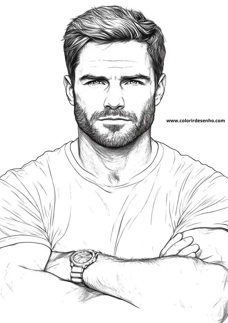Beautiful Man Coloring Pages 5