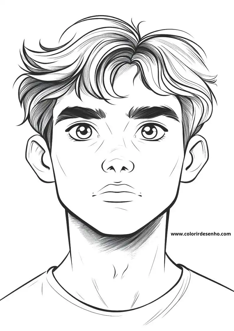 Beautiful Man’s Face Coloring Pages 10