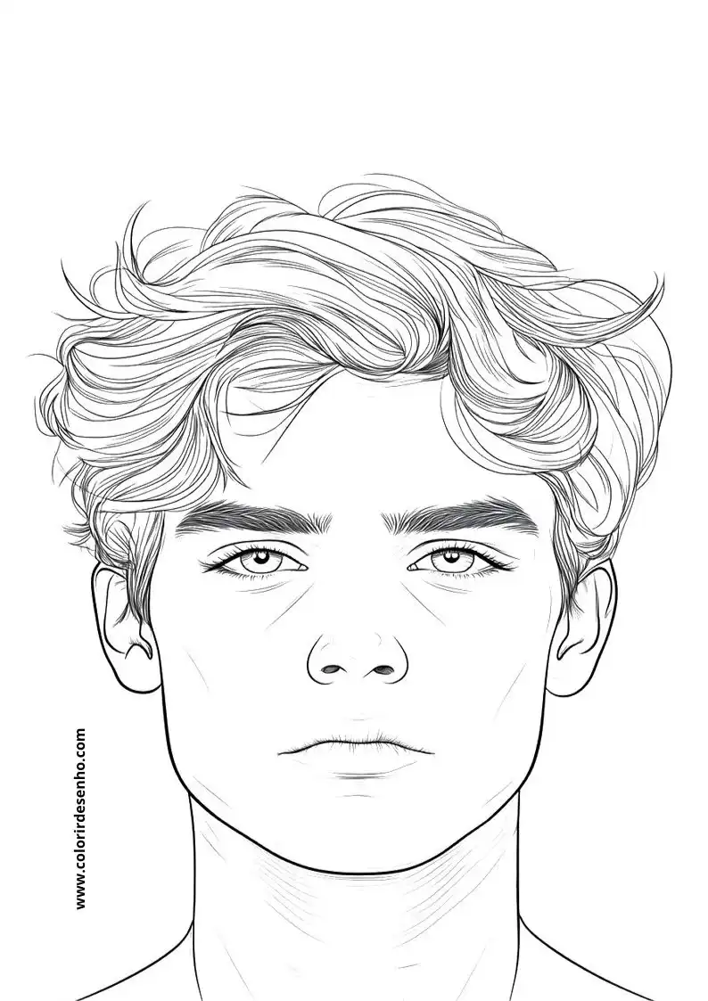 Beautiful Man’s Face Coloring Pages 12
