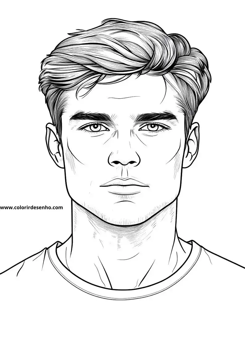 Beautiful Man’s Face Coloring Pages 5