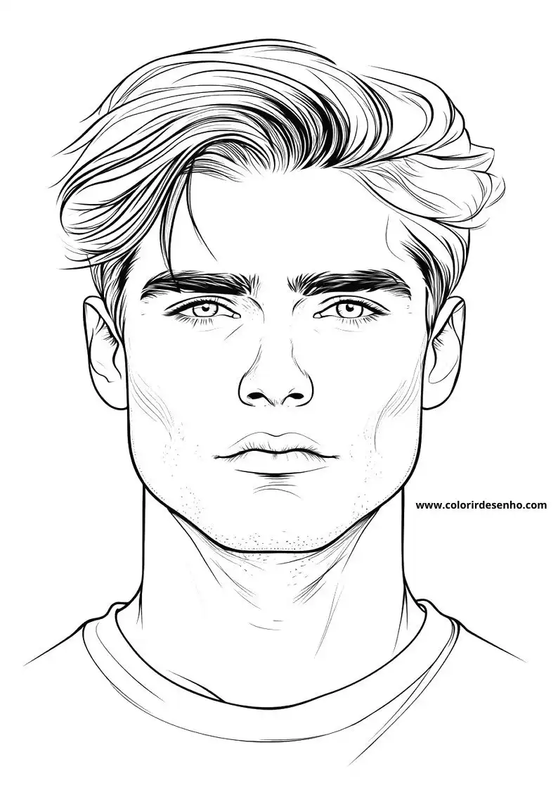 Beautiful Man’s Face Coloring Pages 6