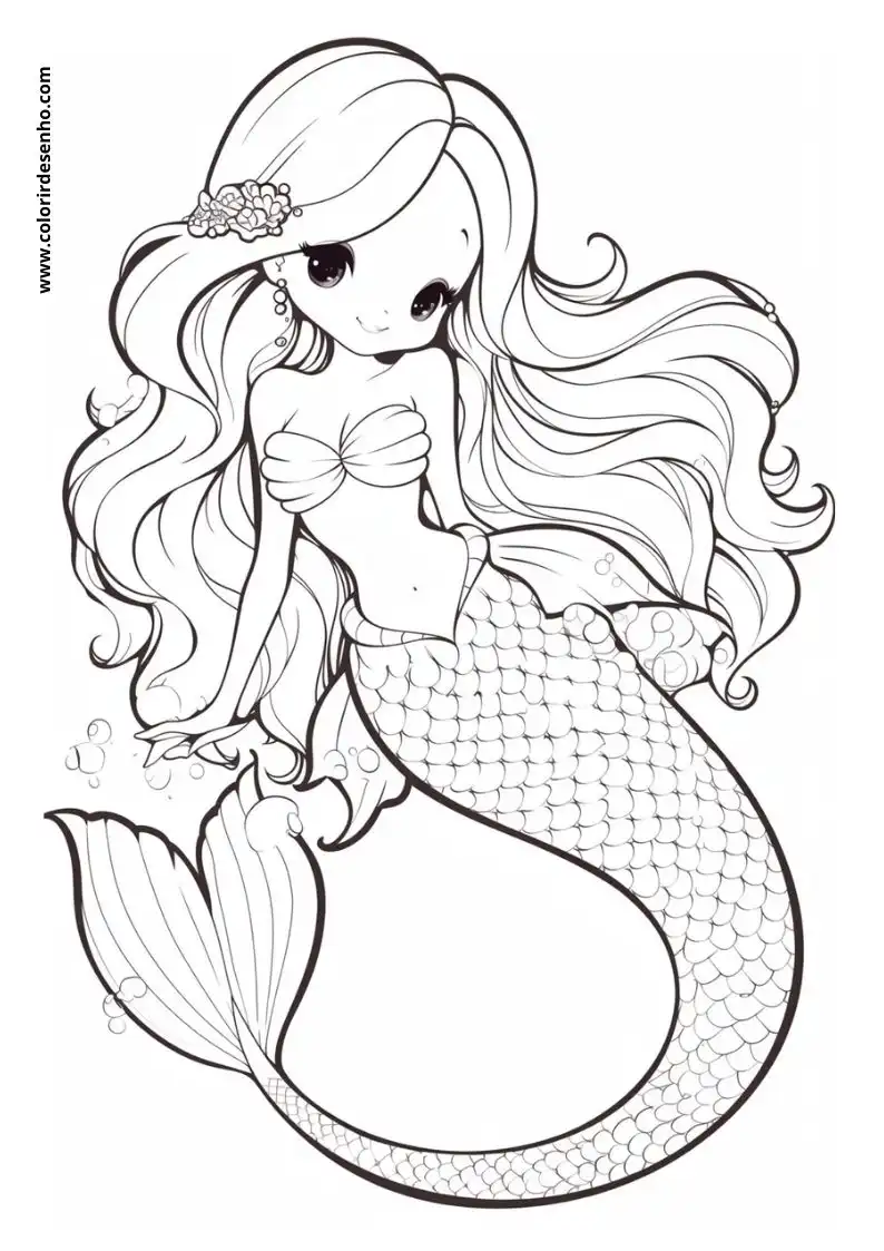Beautiful Mermaid Coloring Pages 15